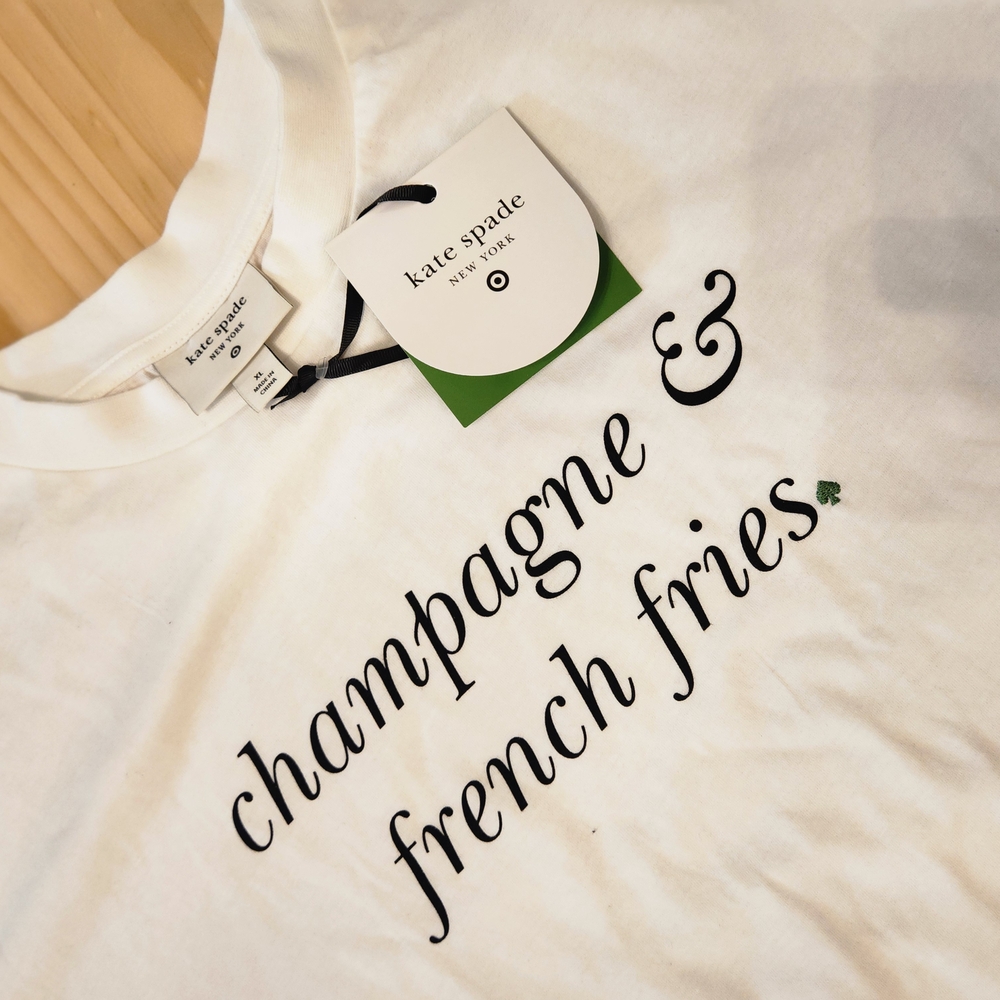 Kate Spade Black and White Polo Short Sleeve Tee